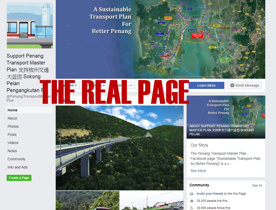 The Real Support Penang Transport Master Plan page